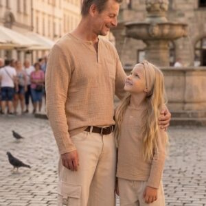 Mušelínové košele Otec a dcéra Family Look