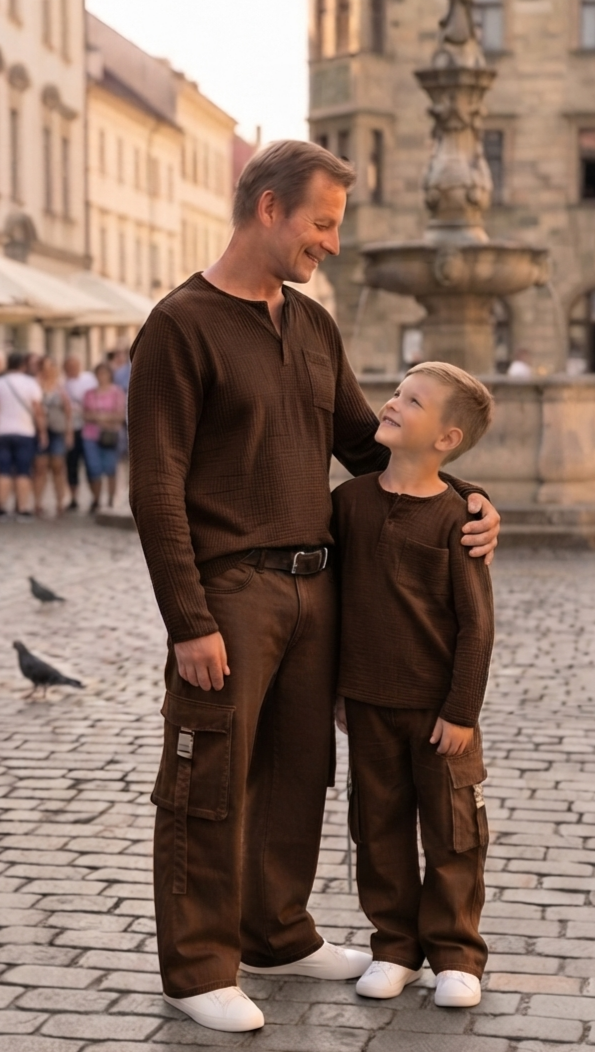 Pánska mušelínová košeľa Family Look – Obrázok 3