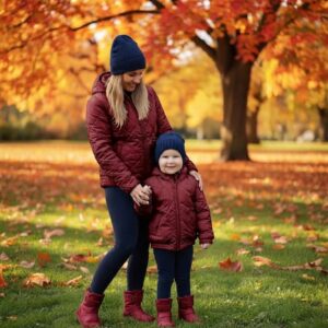Set prešívaných búnd Autumn Glow: Mama & Syn